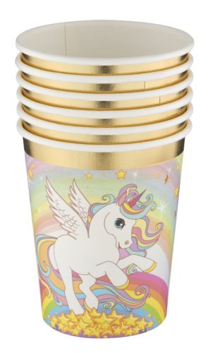 Unikornis Rainbow papír pohár 6 db-os 250 ml