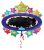 Black Board Star fólia lufi 78 cm