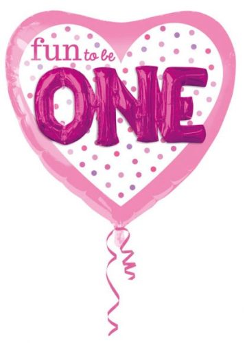 Első születésnap Fun to Be Pink fólia lufi 91 cm