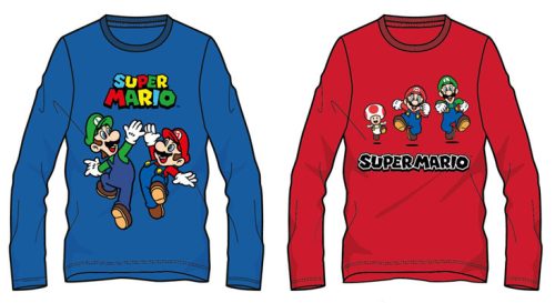 Super Mario Toad gyerek hosszú ujjú póló, felső 4 - 10 év / 104 - 140 cm