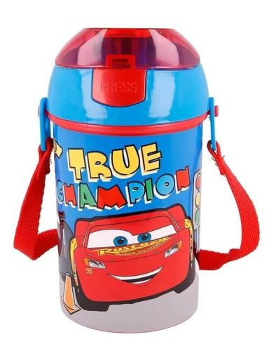 Disney Verdák True Champion műanyag szívószálas kulacs akasztóval 450 ml