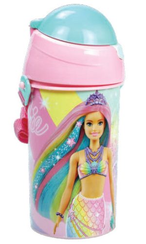 Barbie Sparkle műanyag szívószálas kulacs akasztóval 500 ml