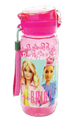 Barbie Shine Bright műanyag szívószálas kulacs akasztóval 600 ml