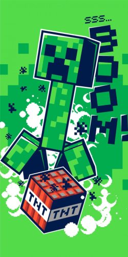 Minecraft Boom fürdőlepedő, strand törölköző 70x140cm
