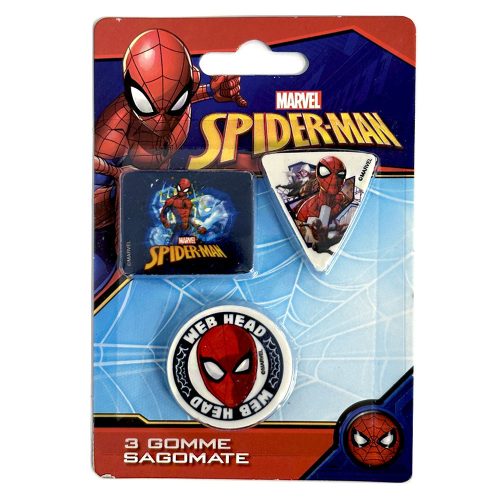 Pókember Web Head forma radír szett 3 db-os