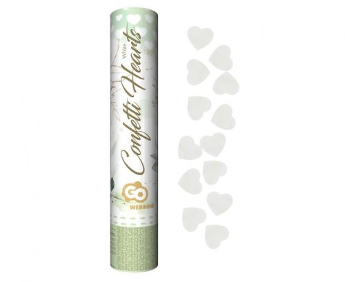 Szív White Hearts konfetti kilövő 30 cm