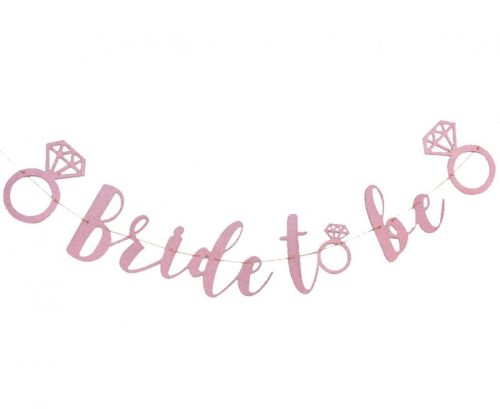 Bride To Be Pink papír felirat 3 m
