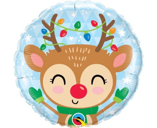 Rénszarvas Reindeer Karácsonyi fólia lufi 46 cm