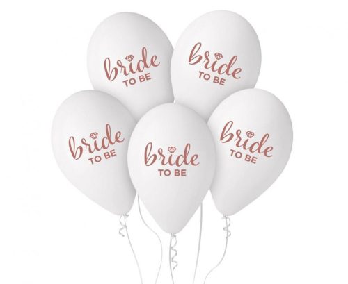 Bride To Be White léggömb, lufi 5 db-os 13 inch (33cm)