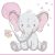Baby elefánt Pink Balloon szalvéta 20 db-os 33x33 cm