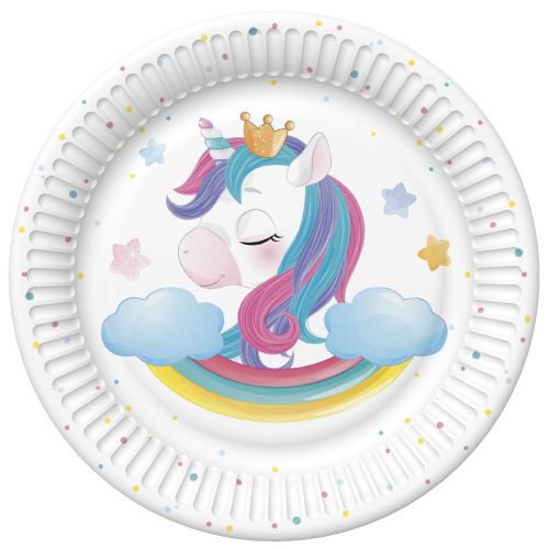 Unikornis Magical papírtányér 8 db-os 18 cm
