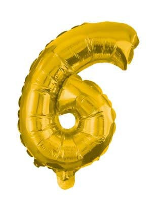 Arany Gold óriás 6-os szám fólia lufi 85 cm