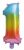 Színes Multicolour Metallic mini 1-es szám fólia lufi 34 cm