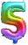 Színes Multicolour Metallic mini 5-ös szám fólia lufi 32 cm