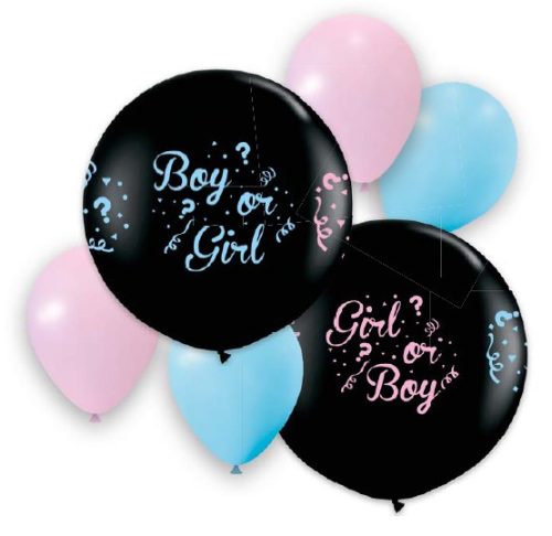 Fiú vagy Lány Gender Reveal léggömb, lufi szett