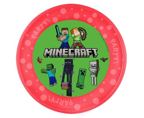Minecraft Party micro prémium műanyag lapostányér 21 cm