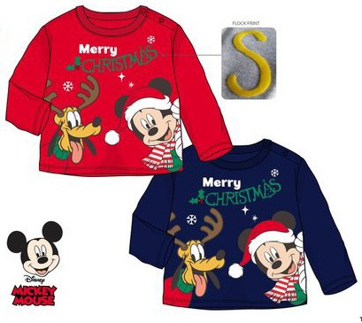 Disney Mickey Pluto Karácsonyi baba póló, felső 6-24 hó