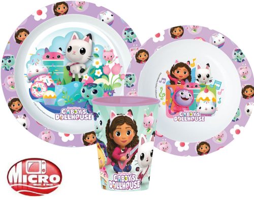 Gabi babaháza Wonderland étkészlet, micro műanyag szett, pohárral 260 ml